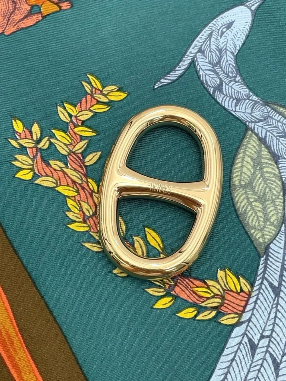 Auth Hermes Chaine d'Ancre Scarf Ring